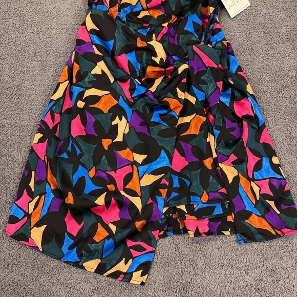 Show Me Your Mumu Dress Womens Medium Black Multi Puff Sleeve Mini Wrap Made USA - Picture 4 of 10